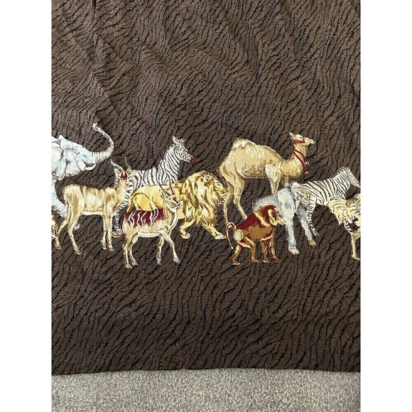 Dorothy Scholen  Platinum Maxi Skirt Size Medium Brown‎ Safari Animals Africa - Picture 5 of 6